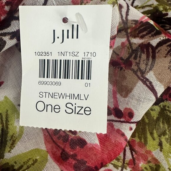 J.Jill Floral Infinity Scarf One Size Lightweight Polyester Multicolor - Picture 3 of 6